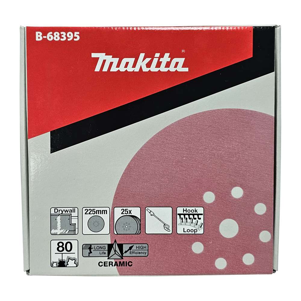 B-68395 Abrasive Disc 9" (225mm) A80 (9hole) H/L Drywall (25 Pcs/Set)